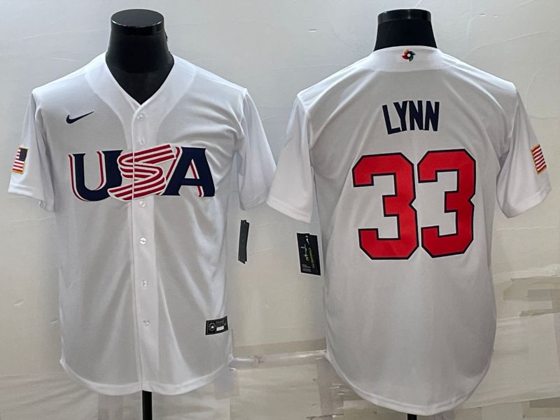 Men 2023 World Cub USA #33 Lynn White Nike MLB Jersey6->more jerseys->MLB Jersey